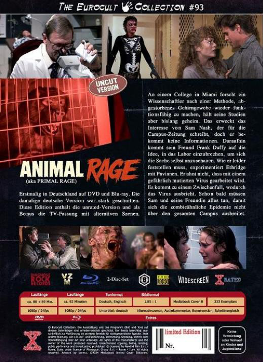 ANIMAL RAGE (Blu-Ray+DVD) - Cover B - Mediabook - Limited 333 Edition