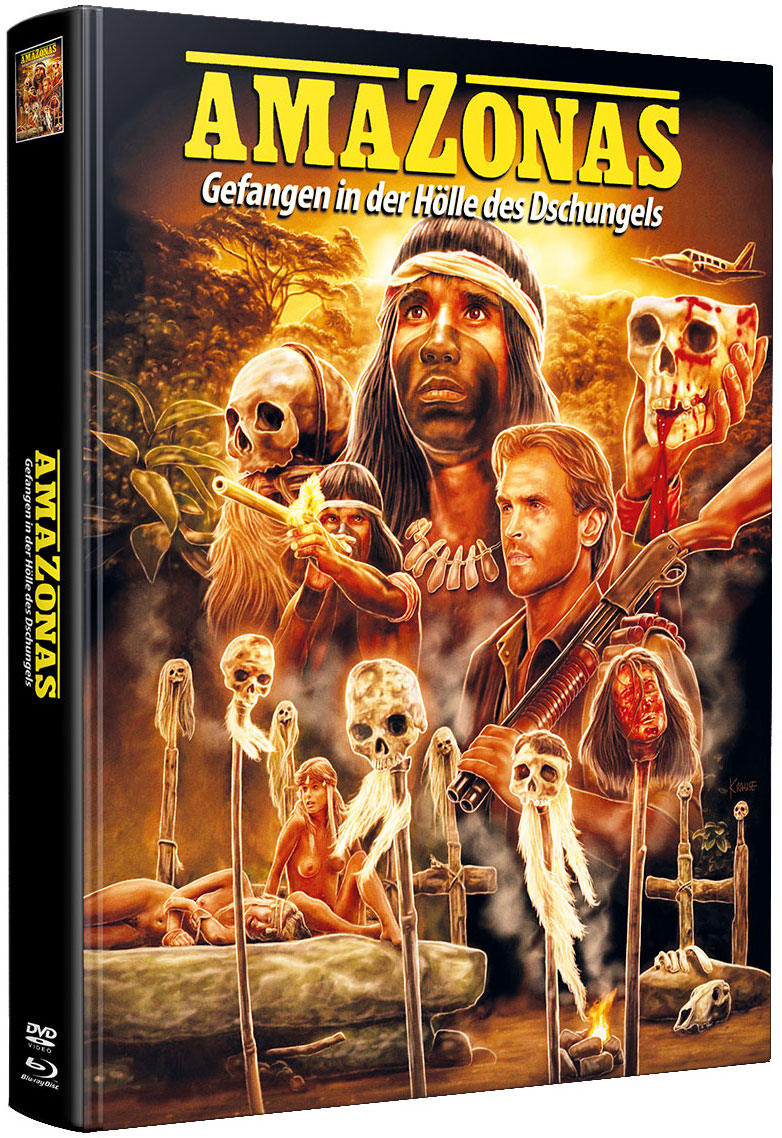 AMAZONAS - GEFANGEN IN DER HÖLLE DES DSCHUNGELS (Blu-Ray) (2Discs) - Mediabook (Wattiert) - Limited 144 Edition