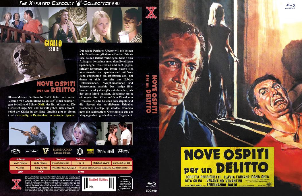 NOVE OSPITI PER UN DELITTO - NEUN GÄSTE FÜR DEN TOD (Blu-Ray+DVD) - Cover B - Mediabook - Limited 222 Edition