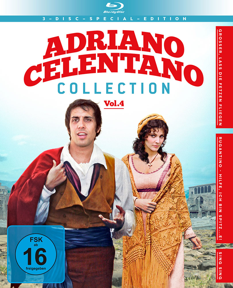 ADRIANO CELENTANO - COLLECTION Vol. 4 (Blu-Ray) (3Discs) (Großer, lass die Fetzen fliegen, Rugantino, Sing Sing)