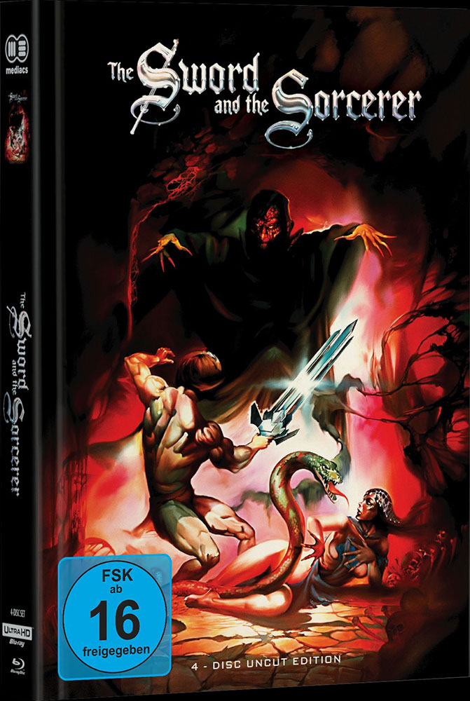 SWORD AND THE SORCERER, THE (TALON IM KAMPF GEGEN DAS IMPERIUM) (4K UHD+2Blu-Ray+DVD) - Cover E - Mediabook (Wattiert) - Limited 333 Edition