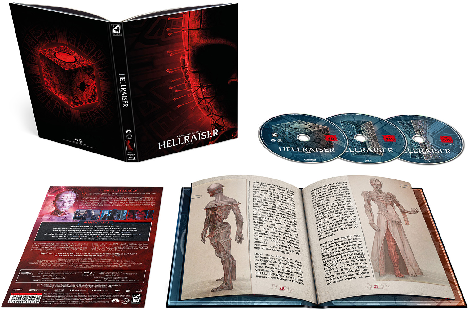 HELLRAISER - DAS SCHLOSS ZUR HÖLLE (4K UHD+2Blu-Rays) - Cover F - Mediabook - Limited 666 Edition