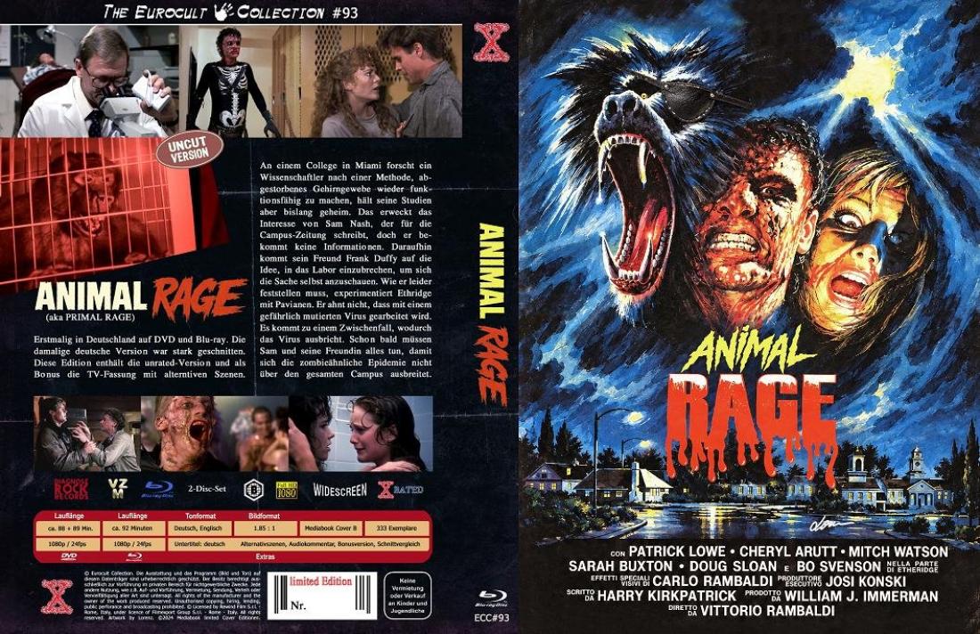 ANIMAL RAGE (Blu-Ray+DVD) - Cover B - Mediabook - Limited 333 Edition