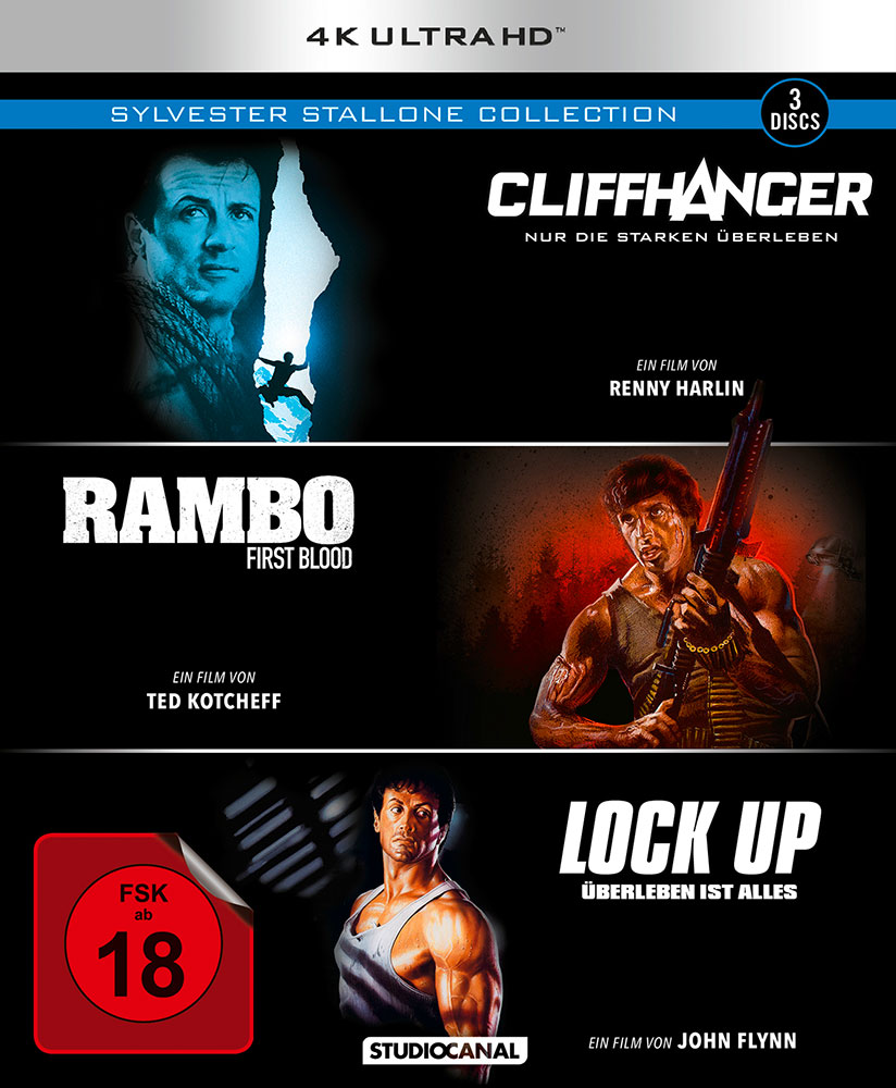 SYLVESTER STALLONE COLLECTION (4K UHD) (3Discs) (Cliffhanger, Rambo & Lock Up)