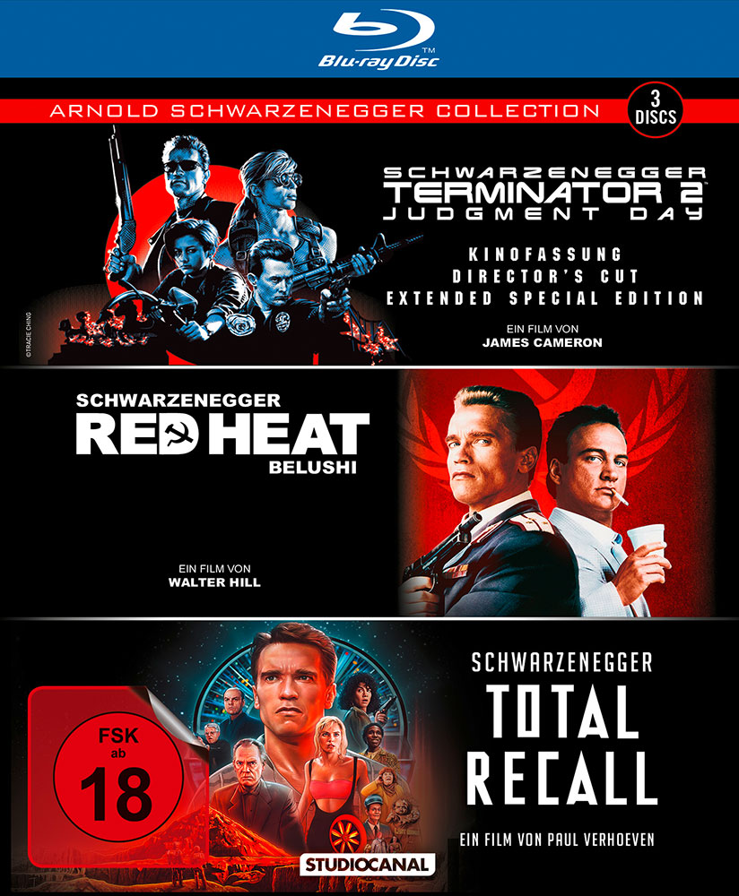 ARNOLD SCHWARZENEGGER COLLECTION (Blu-Ray) (3Discs) (Terminator 2, Red Heat & Total Recall)