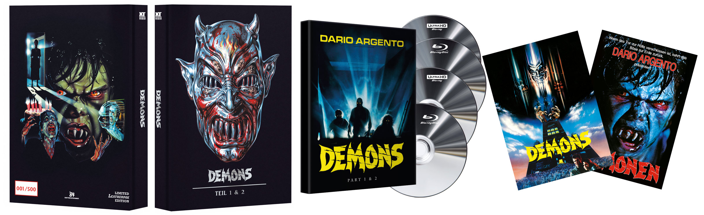 DEMONS 1&2 (4K UHD+Blu-Ray) (4Discs) - Leatherpak - Limited 500 Edition