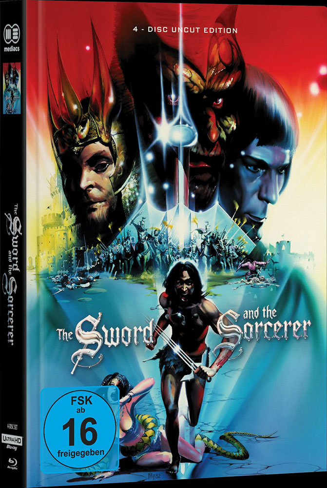 SWORD AND THE SORCERER, THE (TALON IM KAMPF GEGEN DAS IMPERIUM) (4K UHD+2Blu-Ray+DVD) - Cover D - Mediabook (Wattiert) - Limited 333 Edition