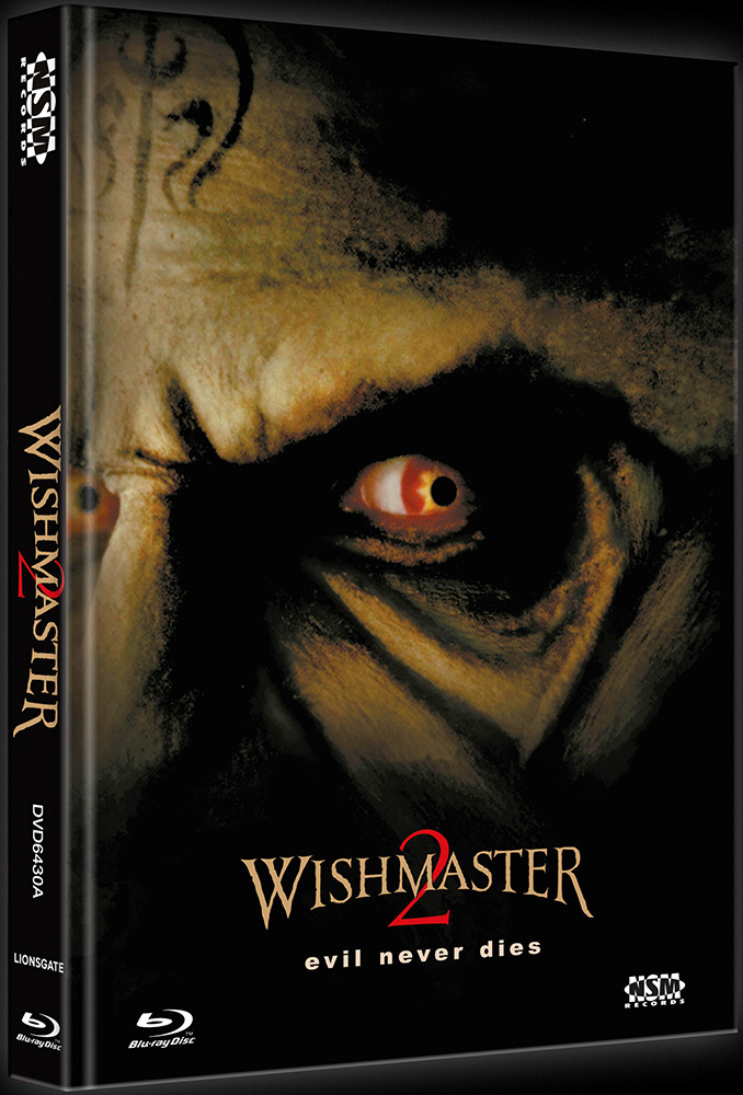 WISHMASTER 2 - DAS BÖSE STIRBT NIE (Blu-Ray+DVD) - Cover A - Mediabook - B-Ware ohne Limitierungsnummer!