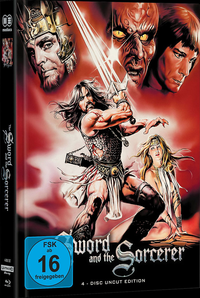 SWORD AND THE SORCERER, THE (TALON IM KAMPF GEGEN DAS IMPERIUM) (4K UHD+2Blu-Ray+DVD) - Cover C - Mediabook (Wattiert) - Limited 333 Edition