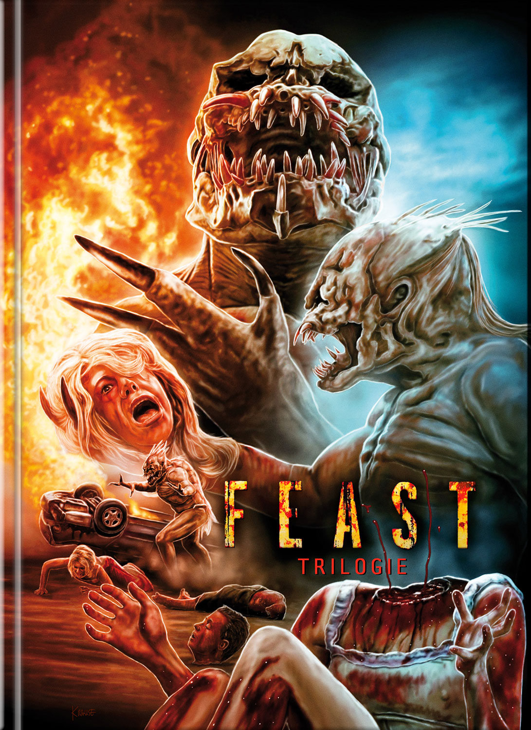 FEAST TRILOGIE (Blu-Ray) (3Discs) - Cover A - Mediabook - Limited 444 Edition - Unrated