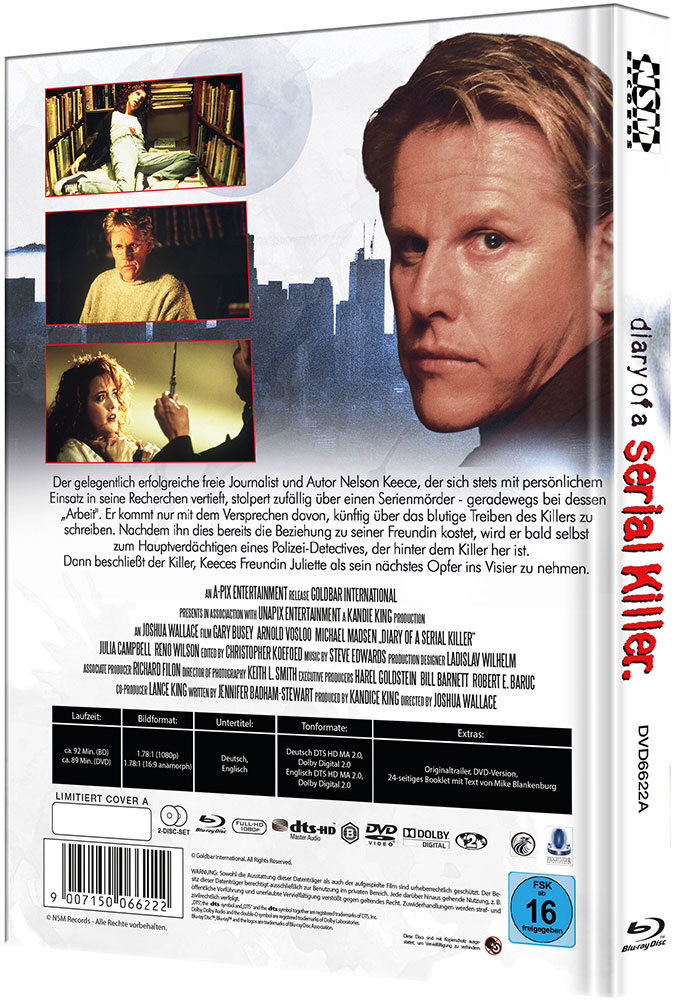 DIARY OF A SERIAL KILLER (BD+DVD) - Cover A - Mediabook - Limited 99 Edition - 2K Remastered - Uncut