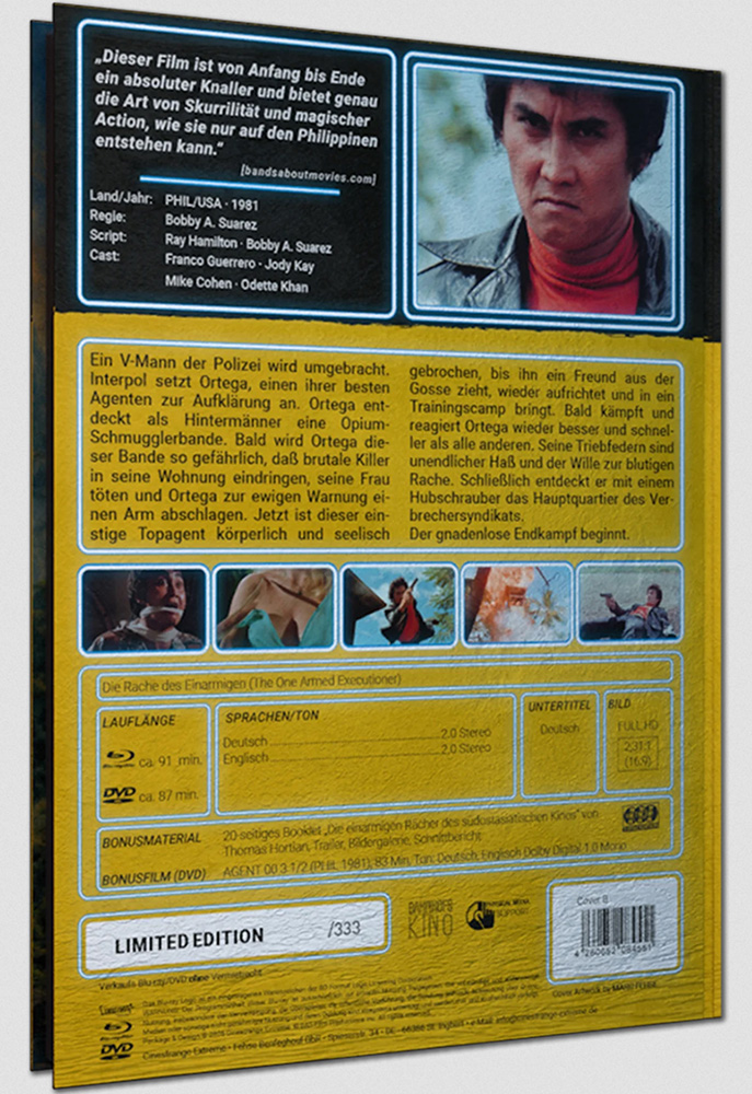 RACHE DES EINARMIGEN, DIE (Blu-Ray+2DVDs) - Cover B - Mediabook - Limited 444 Edition + Bonus-Film