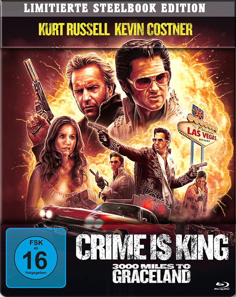 CRIME IS KING - 3000 MILES TO GRACELAND (Blu-Ray) - Limited SteelBook Edition - Uncut