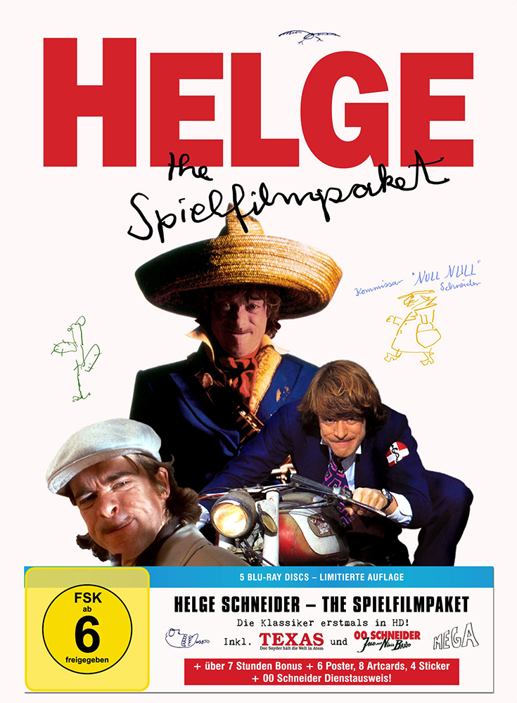 HELGE SCHNEIDER - THE SPIELFILMPAKET (Blu-Ray) (5Discs) - Limitierte Capbox