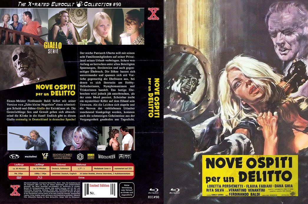 NOVE OSPITI PER UN DELITTO - NEUN GÄSTE FÜR DEN TOD (Blu-Ray+DVD) - Cover A - Mediabook - Limited 333 Edition