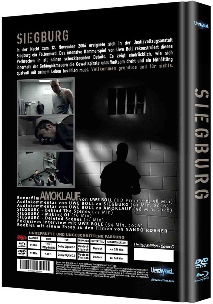 SIEGBURG (Blu-Ray+DVD) - Cover C - Mediabook - Limited 222 Edition + Bonusfilm "Amoklauf" - Uncut